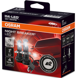64193DWNB - OSRAM Led H4 Osram 12volt 23/27watt Night Breaker +230% 6000k 64193DWNB 2 Τεμάχια - Image 1